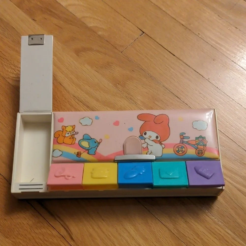 RARE Vintage 1980's Sanrio Colorful My Melody-Themed double sided pencil‎ case